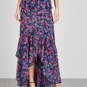 Misa Los Angeles Floral Print Chiffon Maxi Skirt